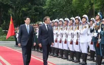 Chủ tịch nước Lương Cường chủ trì lễ đón Tổng thống Cộng hòa Pháp