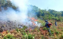 Cán bộ, chiến sĩ Hải quân giúp nhân dân chữa cháy rừng