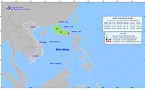 Vùng áp thấp trên khu vực Bắc Biển Đông đã mạnh lên thành áp thấp nhiệt đới