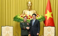 Chủ tịch nước Lương Cường tiếp Chủ nhiệm Tổng cục Chính trị Quân đội nhân dân Lào