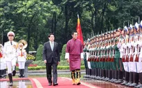 Chủ tịch nước Lương Cường chủ trì lễ đón cấp Nhà nước Quốc vương Bhutan