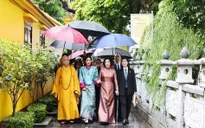 Phu nhân Chủ tịch nước và Hoàng hậu Bhutan thăm chùa Trấn Quốc