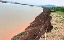 Phú Thọ: Sạt lở nghiêm trọng bờ sông Đà thuộc địa phận xã Tu Vũ