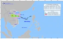 Áp thấp nhiệt đới giật cấp 9 cách Bắc Quảng Trị khoảng 290km