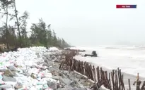 Hàng trăm mét đê biển Hà Tĩnh bị sạt lở trước bão số 10