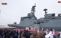 Chủ tịch quốc vụ Triều Tiên Kim Jong Un thăm tàu khu trục 5.000 tấn đầu tiên