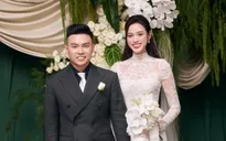 Hoa hậu Đỗ Thị Hà rạng rỡ trong lễ rước dâu