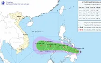 Áp thấp nhiệt đới giật cấp 9, khu vực giữa và Nam Biển Đông có gió mạnh, sóng cao