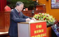 Tổng Bí thư Tô Lâm và các đại biểu quyên góp ủng hộ đồng bào bão lũ