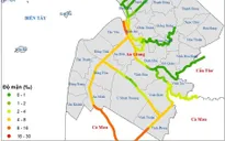 Cảnh báo độ mặn 4‰ xâm nhập sâu vào nội đồng tại An Giang
