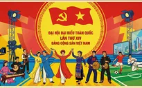 Người trẻ sáng tạo áp phích chào mừng Đại hội XIV của Đảng