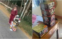 Phát hiện 4 hộp pháo nổ giấu trong thùng bia Tiger