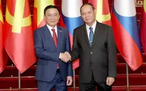 Lễ đón chính thức Thường trực Ban Bí thư Trần Cẩm Tú tại thủ đô Vientiane