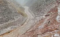 Mưa đá phủ trắng nhiều quả đồi ở Sơn La