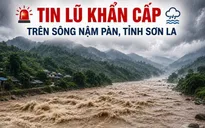 Lũ sông Nậm Pàn ở Sơn La vượt báo động 3, nguy cơ ngập lụt, sạt lở