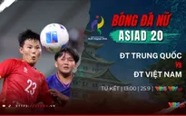 Tứ kết bóng đá nữ ASIAD 20 | ĐT nữ Việt Nam vs ĐT nữ Trung Quốc: 13h00 hôm nay (25/9) trực tiếp VTV6