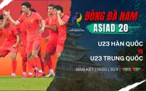 Lịch thi đấu và trực tiếp Bán kết bóng đá nam ASIAD 20 hôm nay (30/9)
