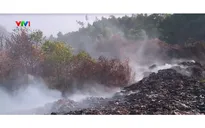 Bãi rác rộng 7 ha ở Thái Nguyên cháy âm ỉ, gây ô nhiễm môi trường