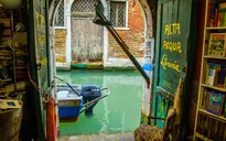 Cửa hàng sách dưới nước ở Venice, Italy
