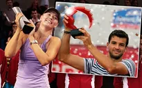 Chùm ảnh: Sharapova lái Porsche vào sân nhận cúp