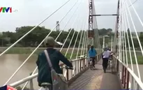 Cầu dây văng tại Long An rung lắc dữ dội, chờ… sập