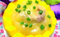 Cháo sườn thăn bí đỏ dễ làm