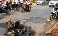 Xe Attila bốc cháy ngùn ngụt khi đang lưu thông