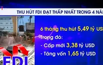 Thu hút vốn FDI 6 tháng đầu năm giảm mạnh