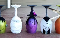 Tự làm chân đế nến kiểu Halloween