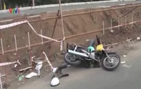 Tai nạn nghiêm trọng do thi công sửa đường không có biển cảnh báo