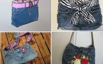 Độc đáo với túi xách tái chế từ quần jean cũ