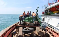 Bắt giữ tàu vận chuyển gỗ trái phép