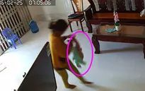 Rùng mình cảnh bé trai 8 tháng tuổi bị người giúp việc bạo hành