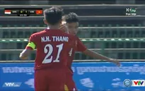 VIDEO U16 Việt Nam: Hữu Thắng đánh đầu nhân đôi cách biệt