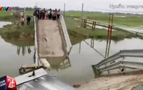 Sà lan đâm sập cầu bê tông tại Hà Tĩnh