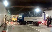 Xe tải mất lái tông 5 công nhân trong hầm Thủ Thiêm