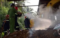 Trà Vinh: Cháy lớn tại cơ sở sản xuất than trấu