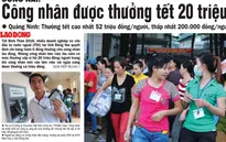 Điểm báo sáng 6/1: Nhiều DN FDI ở Đồng Nai chi hàng trăm tỷ đồng thưởng Tết
