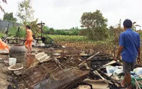 Nấu ăn quên tắt bếp gas, một căn nhà bị cháy rụi