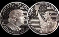 Đồng xu bạc 1kg in hình Tổng thống Mỹ Donald Trump