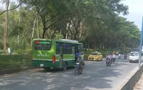 Đình chỉ tài xế lái xe bus chạy ngược chiều trên phố