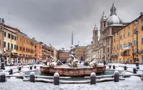 Bão tuyết hiếm hoi tràn qua thủ đô Rome, Italy