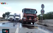 Tai nạn giao thông liên hoàn giữa 3 xe container tại Bình Thuận