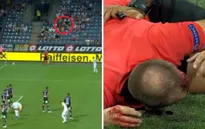 Europa League: Trọng tài vỡ đầu, chảy máu đầm đìa vì "vật thể bay" từ trên khán đài