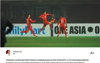 Fox Sports châu Á gọi U23 Việt Nam là "người tạo nên lịch sử"
