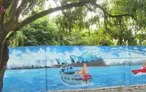 Mê mẩn trước vẻ đẹp “làng bích họa Việt - Australia” dưới chân cầu Cao Lãnh