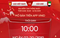 Hôm nay (2/10), mở bán vé online trận giao hữu giữa U22 Việt Nam - U22 UAE