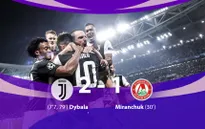 Juventus 2-1 Lokomotiv Moscow: Dybala lập cú đúp trong 3 phút!