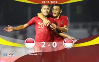 VIDEO Highlights: U22 Indonesia 2-0 U22 Singapore (Bảng B môn bóng đá nam SEA Games 30)