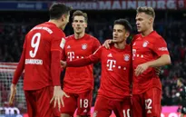 Kết quả, bảng xếp hạng vòng 15 giải VĐQG Đức: Mainz 05 0-4 Dortmund, Bayern Munich 6-1 Werder Bremen, Fortuna Dusseldorf 0-3 RB Leipzig